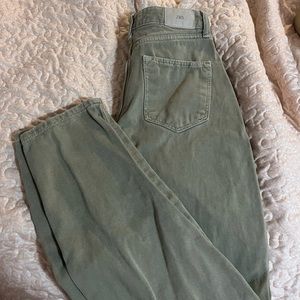 Zara Green Mom Denim Jeans